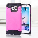 Wholesale Samsung Galaxy S6 Iron Armor Hybrid Case (Hot Pink)